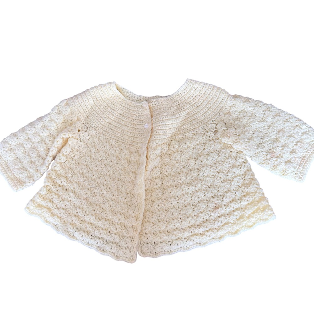 Vintage Handmade Baby Butter Yellow Sweater